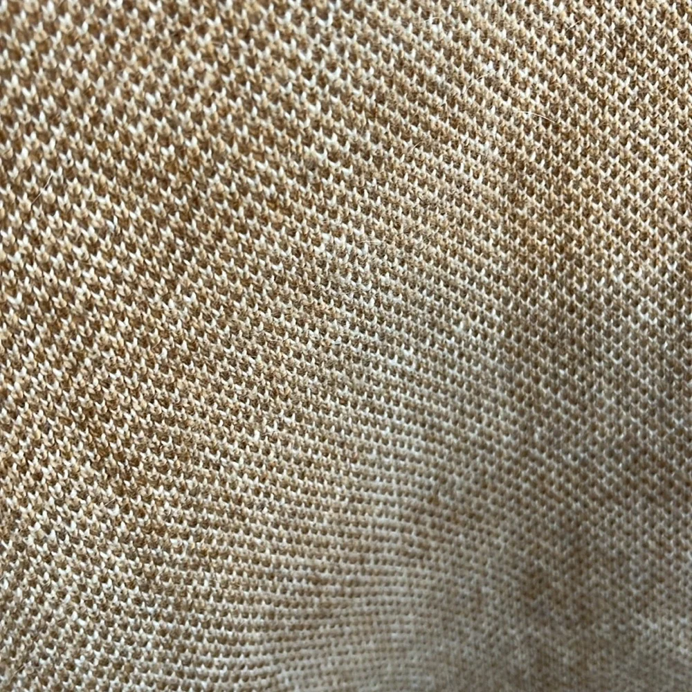 Brown,Tan,White Plaid Wool, Cashmere & Angora Blend Scarf Made n Italy 10”Wx66”L